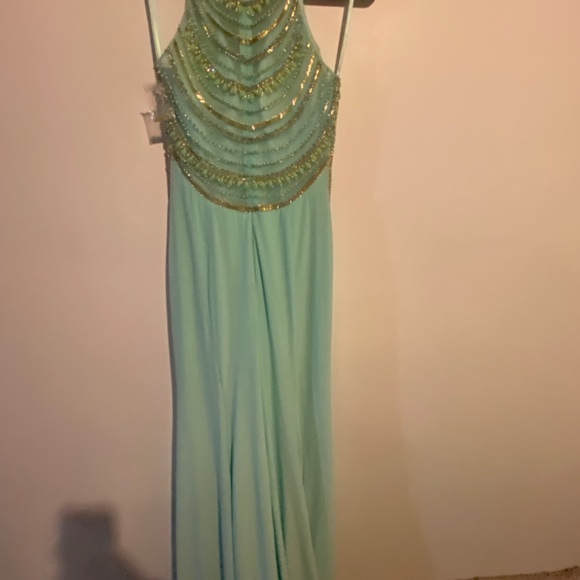 Light blue body con straight prom dress - Picture 10 of 10